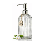 DISTRIBUTEUR DE SAVON EN VERRE AVEC POMPE DISTRIBUTEUR DE SAVON LIQUIDE POUR LES MAINS EN ACIER INOXYDABLE 400 MLPRATIQUE ET PRATIQUE