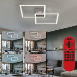 PLAFONNIER LED DIMMABLE AVEC PLAFONNIER TÉLÉCOMMANDÉ SMART HOME ALEXA, COMMANDE VOCALE PAR APPLICATION, CHANGEMENT DE COULEUR RVB, 60W 3000LM BLANC