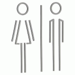 PICTOGRAMME FEMME + HOMME - INOX BROSSÉ