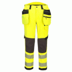 PORTWEST EV448 PANTALON STRETCH POCHES FLOTTANTES EV4 HAUTE-VISIBILITÉ CLASSE 2 TALL JAUNE/NOIR - TAILLE 36 - LONG