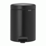 POUBELLE 5 LITRES RONDE À PÉDALE BRABANTIA NEWICON NOIRE MATE