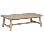 TABLE BASSE EN BOIS D'ACACIA COLORIS BEIGE - LONGUEUR 130 X PROFONDEUR 70 X HAUTEUR 40 CM PEGANE