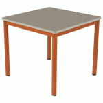 TABLE CARÉLIE MOB 80X80 T5 STR POLY. ÉRABLE G. BEIGE/PAPAYE - MOBIDECOR