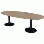 TABLE DE RÉUNION PLATEAU OVALE L.240 ORME 2 PIEDS - QUADRIFOGLIO