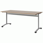 TABLE MALIBU 180X80 T6 DL STRA ALAISÉ ACACIA/GRIS 9006 - MANUTAN EXPERT
