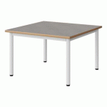 TABLE MALIBU 80X80CM T1 4P STRA ALAISÉ BÉTON F186/BLC 9016