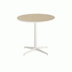 TABLE TAMARIS Ø 80 PL.CHÊNE NAT./BLANC PIET.BLANC/TRANSP. - CLEN