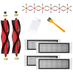 TLILY - 2XBROSSE PRINCIPALE AMOVIBLE + 6XBROSSE LATÉRALE À 6 BRAS ORANGE + 4XFILTRE + 2XBROSSE DE NETTOYAGE POUR ROBOT ASPIRATEUR ROBOT XIAOMI /