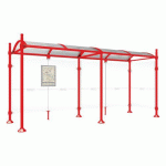 ABRI BUS PROVINCE 5 M 1 BARDAGE LAT. POMMEAU CITY ROUGE 3020 - PROCITY