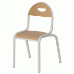 CHAISE MALIBU 4P T2 - ASS/DOS HÊTRE / ACIER BLANC 9016 - MANUTAN EXPERT