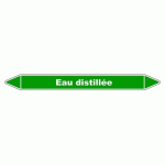 LOT DE 3 - MARQUEUR TUYAUTERIE - EAU DISTILLÉE - VINYLE LAMINÉ - NFX 08-105 355 X 37 MM