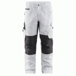 PANTALON DE TRAVAIL PEINTRE STRETCH BLANC/GRIS FONCÉ TAILLE 52 - BLAKLADER