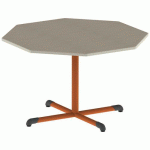 TABLE BANDANA OCT Ø120 T6 PC STR POLY. ÉRABLE G. BEIG/PAPAYE - MOBIDECOR