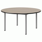 TABLE MALIBU Ø 120 T3 4P STRA ACACIA/NOIR GRIS 9006