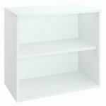 BIBLIOTHÈQUE BASSE ECLA H 73 X L 80 CM BOIS FINITION BLANC