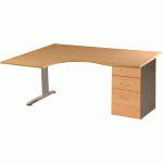 BUREAU ASYMÉTRIQUE180 RETOUR À GAUCHE+CAIS.POR HÊTRE/ANTHRACITE - MANUTAN COLLECTIVITÉS