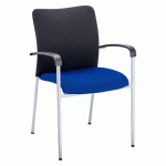 LOT DE 4 - FAUTEUIL BRUNEAU SIRACUSA - TISSU NOIR / BLEU