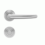 POIGNÉES DE PORTE SUR ROSACES RONDES SÉRIE ER22 ELBA - INOX SATINÉ -CONDAMNATION KARCHER DESIGN