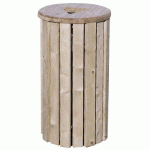 POUBELLE BOIS GENÈVE 100 L SANS COUVERCLE NATUREL - MANUTAN COLLECTIVITÉS