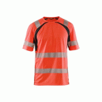 T-SHIRT HAUTE VISIBILITÉ ANTI-UV 3397 - ROUGE FLUO ET NOIR - XS BLAKLADER