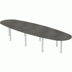 TAB. ELBIA 420X72X140CM 16/18 PERS.PLT ÉP.25MM BÉTON/ALU - MBA