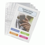 POCHETTES PERFORÉES BRUNEAU A4 POLYPROPYLÈNE LISSE 7,5/100E - BOÎTE DE 100