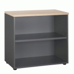 BIBLIOTHÈQUE BASSE HAUTEUR BUREAU EDEN DESSUS CHÊNE CLAIR CORPS ANTHRACITE