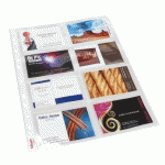 POCHETTE PERFORÉE CARTES DE VISITE A4 POLYPROPYLÈNE 10,5/100E INCOLORE - PAQUET DE 10