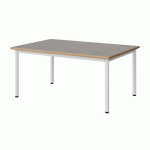 TABLE MALIBU 120X80 T2 4P STRA ALAISÉ BÉTON F186/BLC 9016