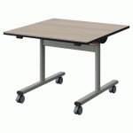 TABLE MALIBU RAB. 80X80 T3 DL STRA ACACIA/NOIR GRIS 9006