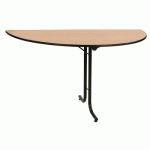 TABLE PLIANTE DEMI RONDE - HÊTRE/NOIR - 140 CM