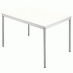 TABLE RESTAURATION RECTANGULAIRE L 120 X P 80 CM - KLASS - PLATEAU BLANC