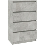 BUFFET GRIS BÉTON 60X35X98,5 CM BOIS D'INGÉNIERIE