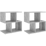 TABLES DE CHEVET 2 PCS GRIS BÉTON 50X30X51,5 CM AGGLOMÉRÉ