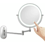 8 POUCES MIROIR GROSSISSANT LUMINEUX MURAL X10, LED MIROIRS DE MAQUILLAGE AVEC 0.5H FONCTION D'ARRÊT AUTOMATIQUE, ALIMENTÉ PAR 4 PILES AAA (NON