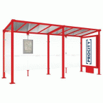 ABRI BUS MILAN 5 M 1 CAISSON 1 BARDAGE LAT. ROUGE 3020 - PROCITY