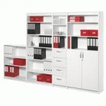 ÉTAGÈRE BIBLIOTHÈQUE BASSE DE BUREAU BLANC