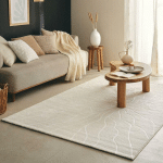 DEZENCO - 80X150 - TAPIS SALON ECHO 5 CRÈME 80X150 EN POLYPROPYLÈNE DOUX ET SOYEUX - CRÈME