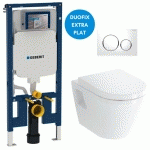 PACK WC BATI-SUPPORT GEBERIT UP720 EXTRA-PLAT + WC VITRA INTEGRA + ABATTANT EN DUROPLAST + PLAQUE BLANCHE