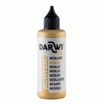 LOT DE 5 - DARWI FLACON DE 80 ML DE PEINTURE ACRYLIQUE UNIVERSELLE MÉTALLIQUE - OR
