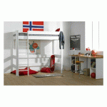 PACK LIT MEZZANINE DOUGLAS + MATELAS  BLANC 90X190 CM/OPT:MATELAS FEEVAH HR
