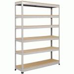 RAYONNAGE MANUTAN RAPID 1 2440X1830X455 6 TAB AGGLO GRIS