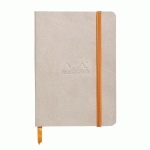 RHODIARAMA CARNET SOUPLE A6 144 PAGES LIGNÉ PAPIER IVOIRE 90G FERMETURE ÉLASTIQUE - BEIGE - LOT DE 2