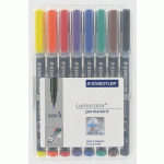STYLO FEUTRE STAEDTLER LUMOCOLOR 313 S ÉCRITURE EXTRA-FINE - POCHETTE DE 8 COULEURS FUN