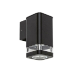 RABALUX - APPLIQUE MURALE SINTRA BLACK TRANSPARENT GU10 1X MAX 25W IP44 L: 11.5CM B: 8CM H: 15.5CM DIMMABLE