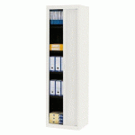 ARMOIRE À RIDEAUX DÉMONTABLE LARGEURS SPÉCIFIQUES L 60 X P 45 X H 200 CM CORPS BLANC / RIDEAUX BLANC