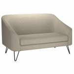 CANAPÉ EVAZION, 2 PLACES, PIEDS MÉTAL, TISSU ECRU