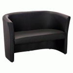 CANAPÉ PREMIUM 2 PLACES - SIMILI CUIR NOIR