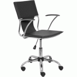 CHAISE BOGARRA SIMILICUIR ET ACCOUDOIRS FIXES MARRON - FOROL