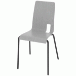 CHAISE COQUE SODA 4 PIEDS IXIA ACIER - GRIS/CARBONE - RODET